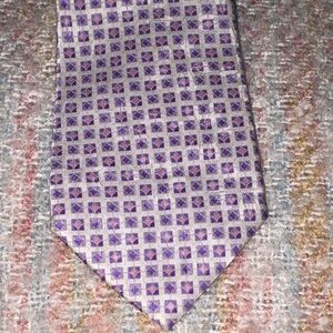 Geoffrey Beene Lavender, pink and Silver Checkered Tie